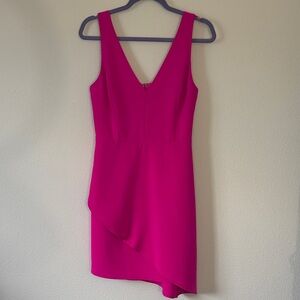 Adelyn Rae Dress Womens Size M Hot Pink Sleeveless V-Neck Barbiecore Cocktail